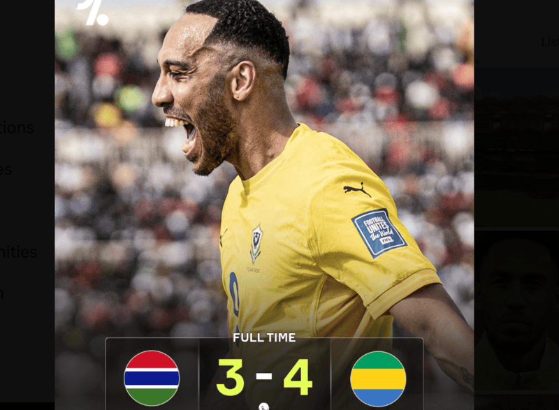 Aubameyang scores four goals as Gabon beat The Gambia in World Cup Qualifier at Kasarani