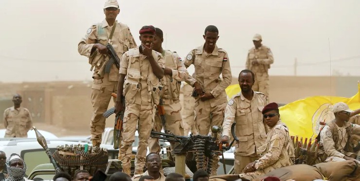 Sudan army accuses RSF of deadly drone strikes on civilians in North Kordofan - Soldiers from the Sudanese paramilitary Rapid Support Forces unit stand on their vehicle during a military-backed rally in Mayo District, south of Khartoum. (Photo: Al Jazeera) 