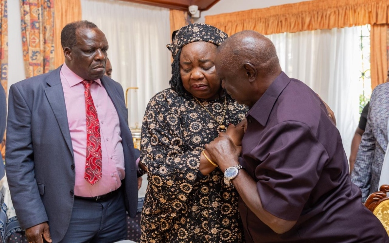 'I am very sorry': Ida Odinga unable to address surging crowd outside Karen home