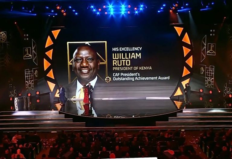 President Ruto honoured with CAF Award for supporting Kenyan football
