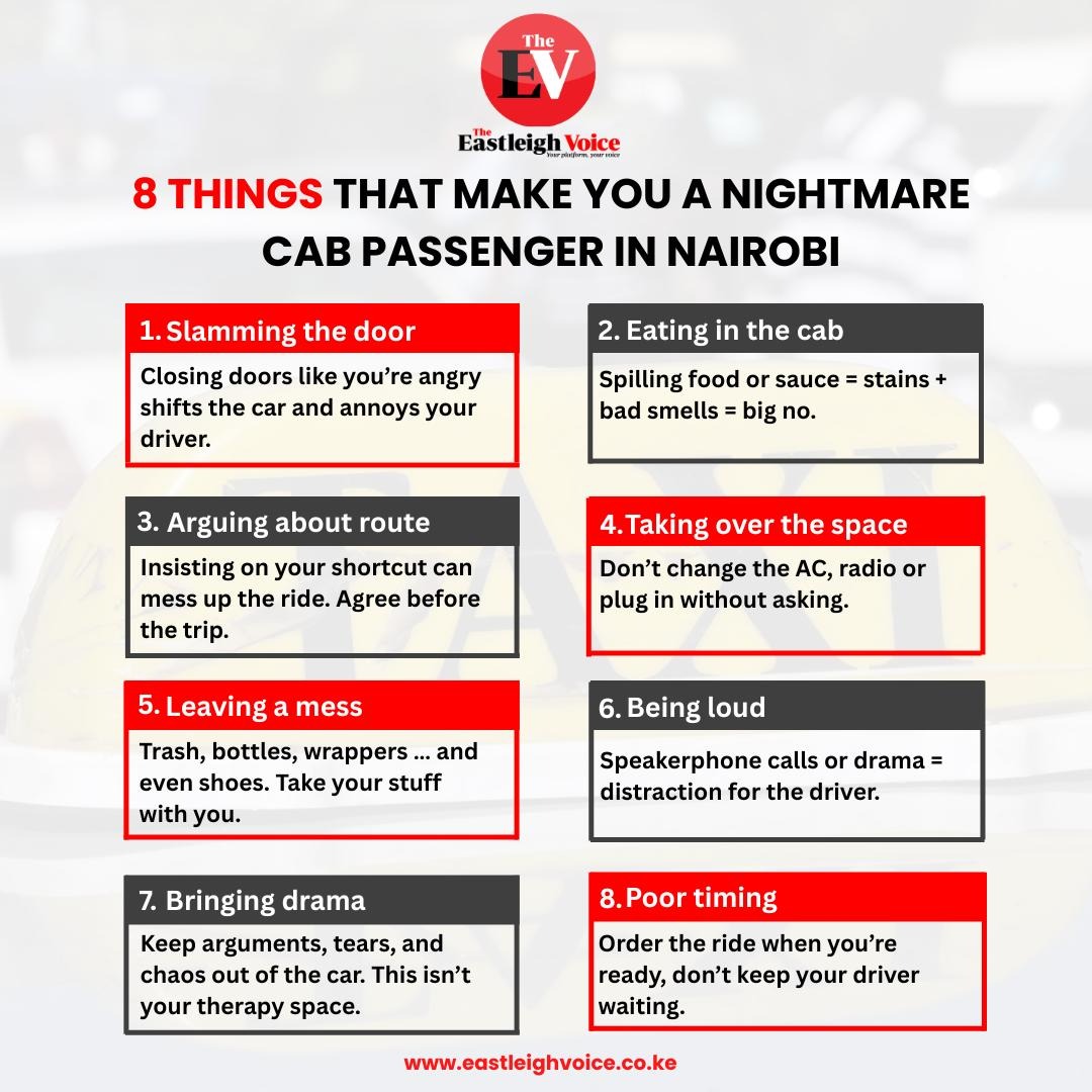 Eight things that make you a nightmare cab passenger in Nairobi