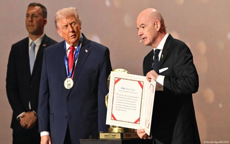 Rights group files complaint over Infantino’s peace prize award to Trump