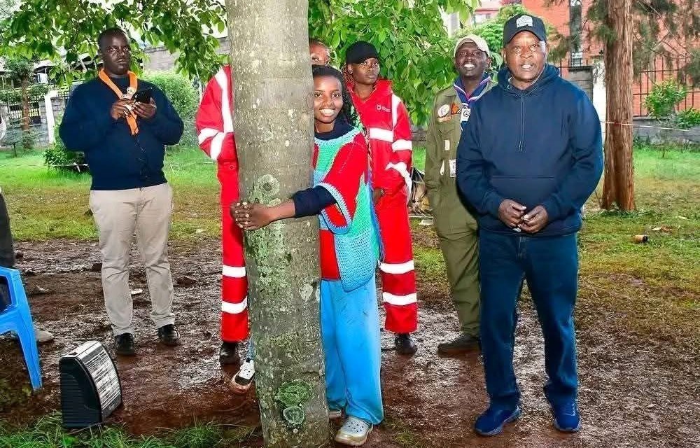 Truphena Muthoni smashes own world record, hugs tree for 72 hours in Nyeri