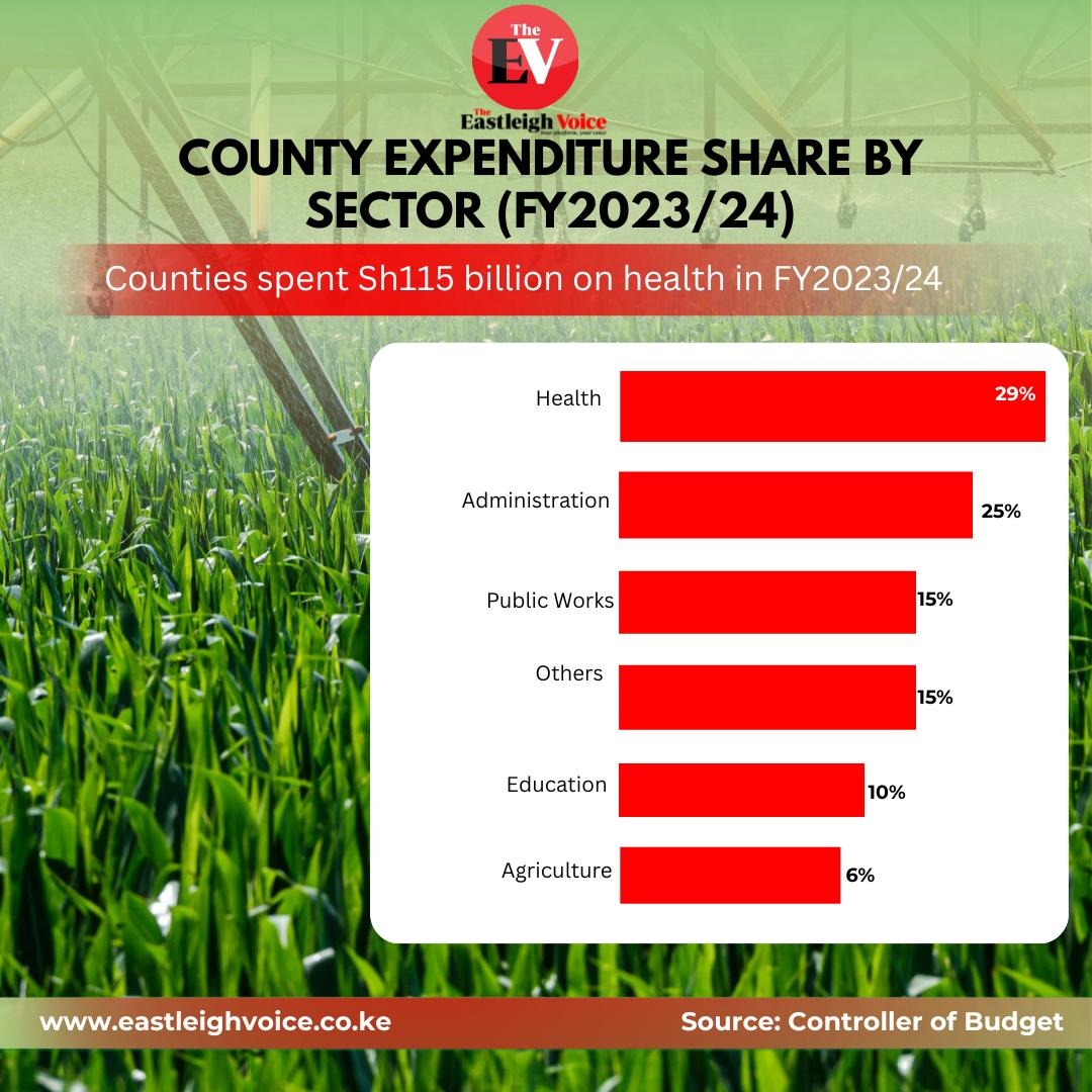 County expenditure share by sector (FY2023/24)