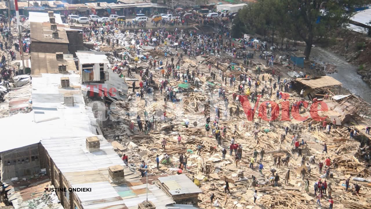 Gikomba traders counting losses after midnight demolitions at popular shoe section