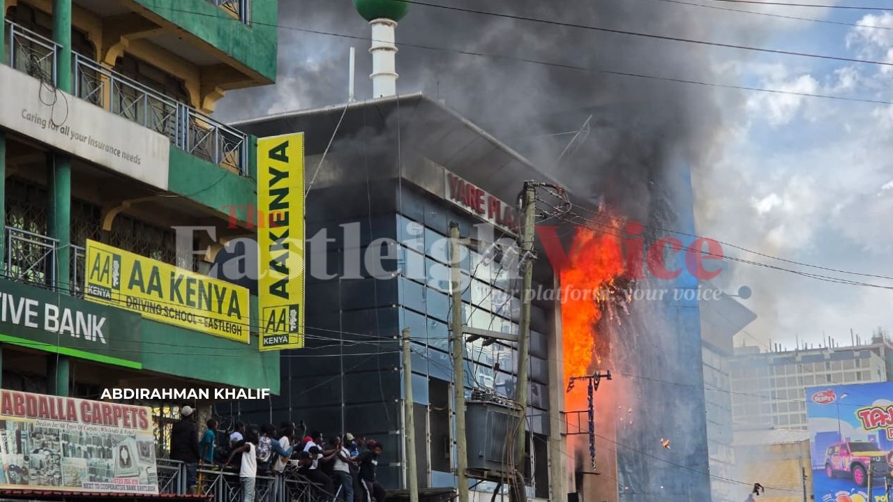 (Photos, Videos) Fire breaks out at Eastleigh's Yare Plaza