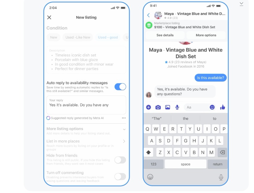 Facebook marketplace adds AI auto-replies for ‘is this still available ...