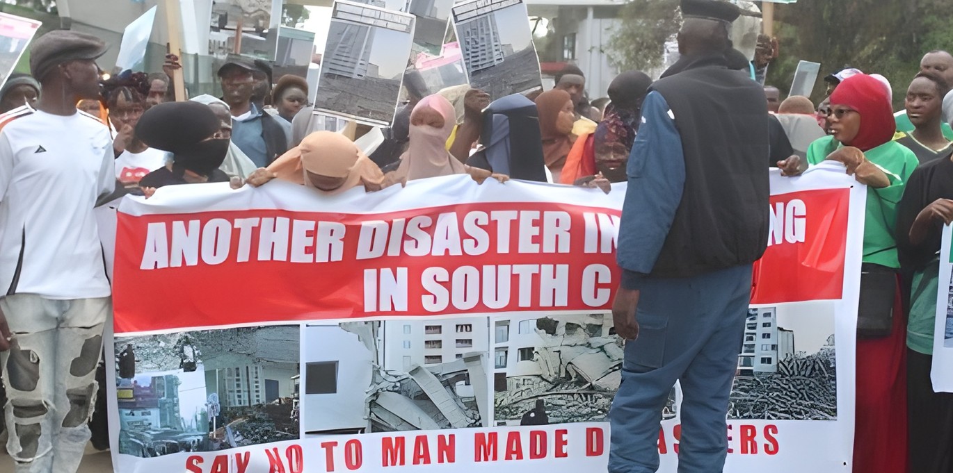 South C residents protest over state inaction on rogue developer after deadly building collapse