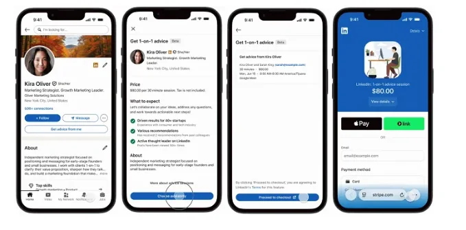 LinkedIn to allow consultants to charge clients directly through the app