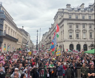 Pro-Palestinian protesters gather in central London for Nakba Day rally