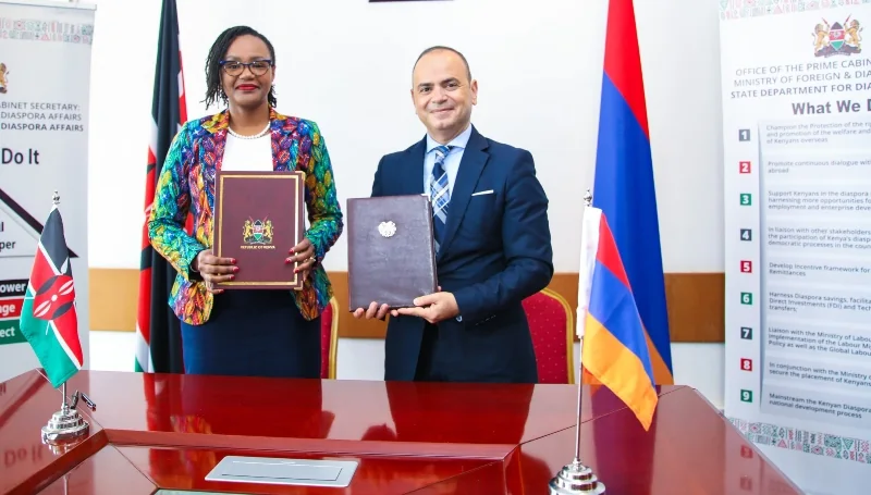 Kenya, Armenia sign landmark MoU on diaspora affairs cooperation