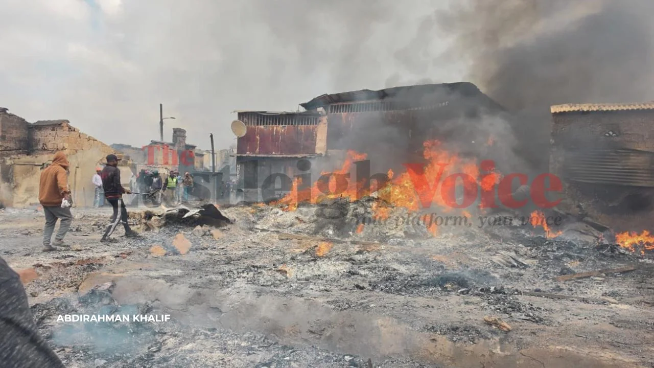 (Photos) Huge fire breaks out at Nairobi’s Gikomba Market
