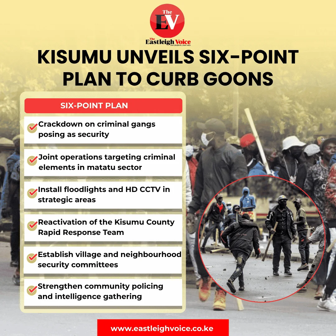 Kisumu unveils six-point plan to curb goons